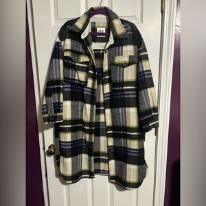 Zara Plaid Oversized Hooded Shacket